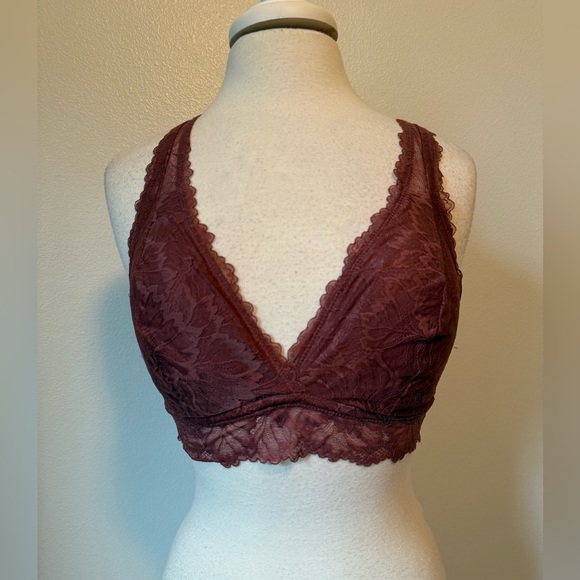Auden NWOT Sexy Boho Racerback Wireless Removeable Pad Lace Intimate Bralette L - Picture 5 of 13